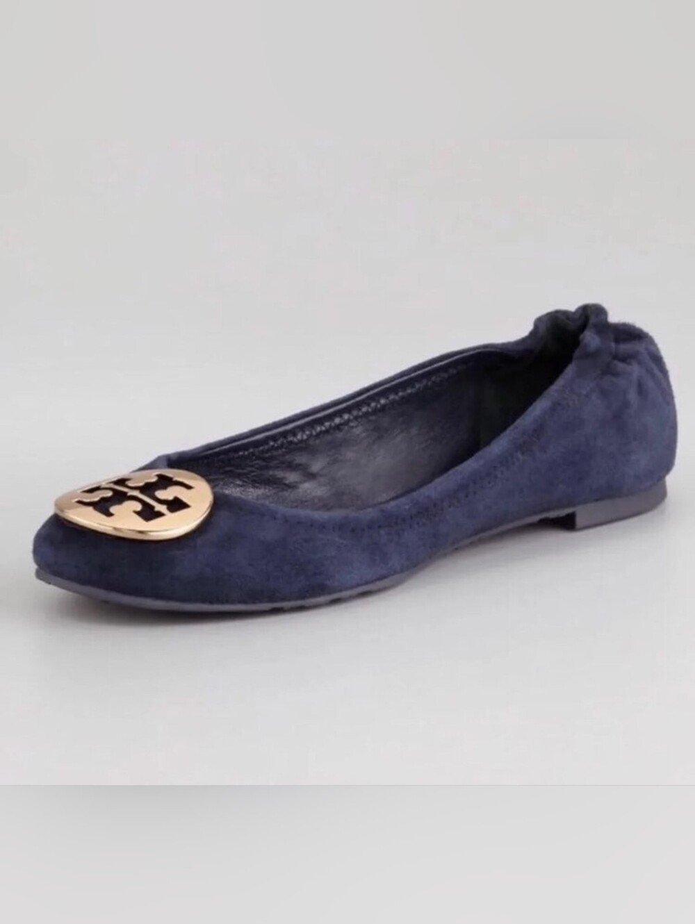 Tory Burch Reva Navy Suede Leather Ballet Flats Size 6M